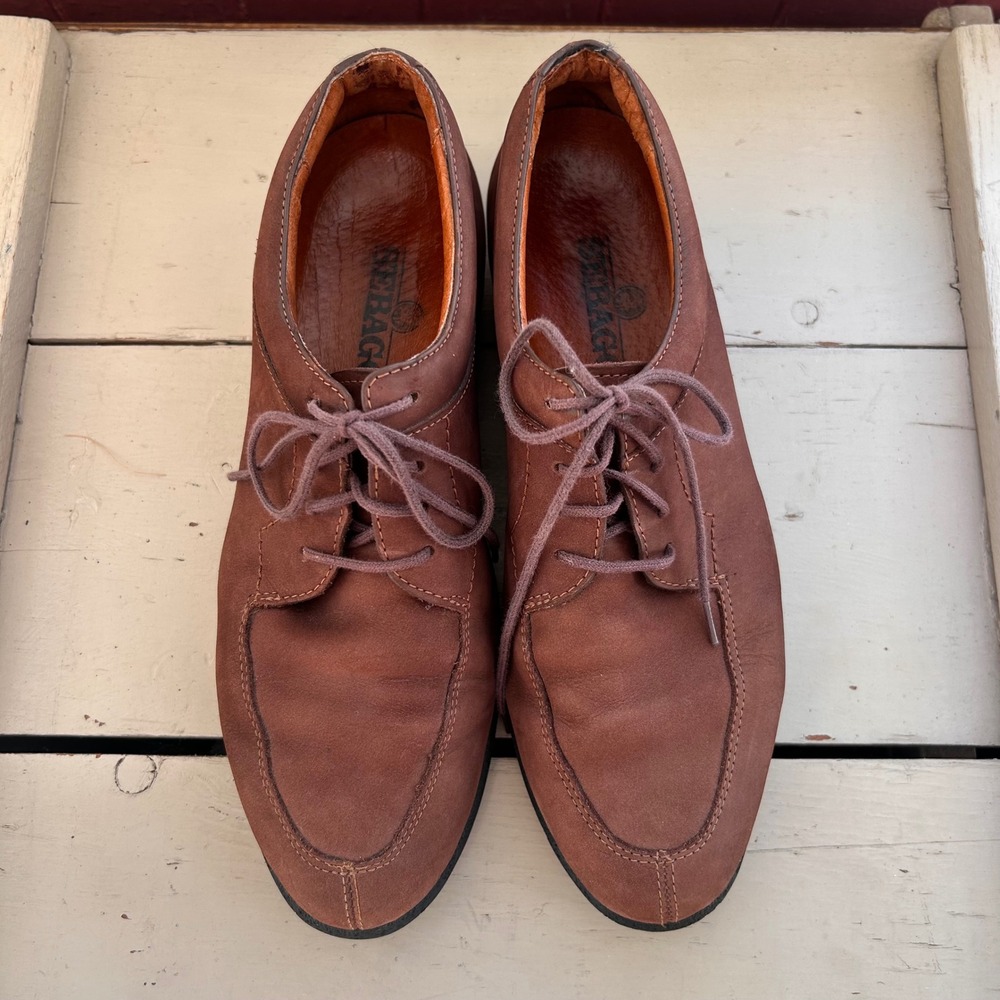 Sebago Womens Brown Nubuck Leather Lace Up Oxford Shoes Size 8 Old Money Preppy